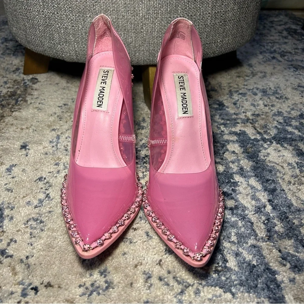 Steve Madden Vyper Dusty Clear Pink Pumps Size 6.5 - Picture 4 of 15